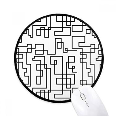 Imagem de DIYthinker Hexagon Line Art Grain Illustration Pattern Mouse Pad Desktop Office Tapete Redondo para Computador