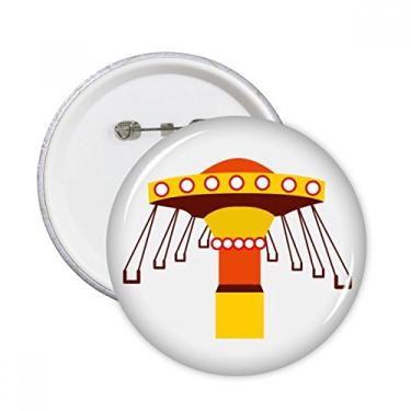 Imagem de Ilustração colorida instalações de parque de diversões pinos redondos crachá botão emblema decoração acessório 5 peças