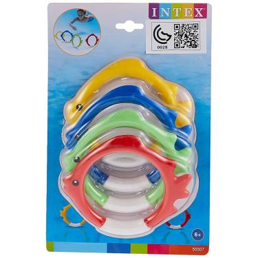 Imagem de INTEX Argolas para o Fundo da Piscina Peixes - Brinquedo para Crianças - Ensina a Mergulhar - Plástico - Sem Pilhas - Unissexo - 1.1g - 5x5x28cm