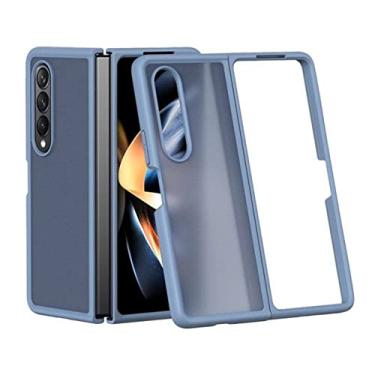 Imagem de Para Samsung Z Fold 4 Case Capa Dobrável Ultrafina Amigável à Pele Para Galaxy Z Fold 4 Fold4 Capa Traseira Macia Translúcida à Prova de Choque, Azul Sierra, Para Samsung Z Fold 4