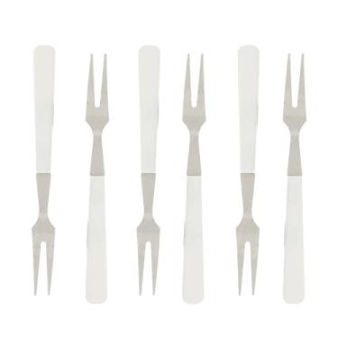 Imagem de Conjunto 6 Garfos para Aperitivo de Aço Inox Branco 10cm - Lyor
