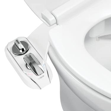 Imagem de LUXE Bidet NEO 320 Plus – Acessório de assento sanitário para bidê de água quente de próxima geração com dobradiças inovadoras EZ-Lift, bocais duplos e modo autolimpante de 360° (cromado)