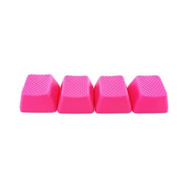 Imagem de Teclas para jogos de borracha TPR em branco, conjunto de 4 teclas 1u para teclados mecânicos Cherry MX compatíveis com OEM, Neon Pink, R2
