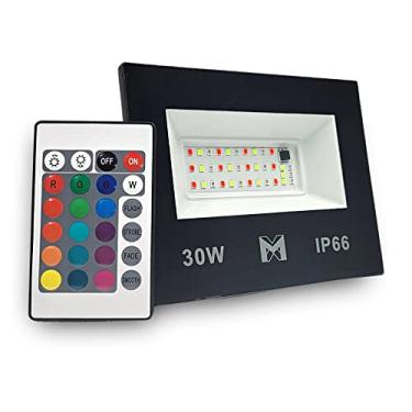 Imagem de Refletor RGB 30W Holofote Prova D'água Bivolt Decoração Para Fachada, Casa, Escritório
