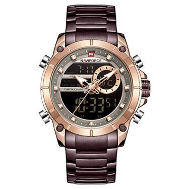 Imagem de Relógio Masculino Naviforce NF9163 RGCE Pulseira em Aço Inoxidável - Marsala e Dourado Rose