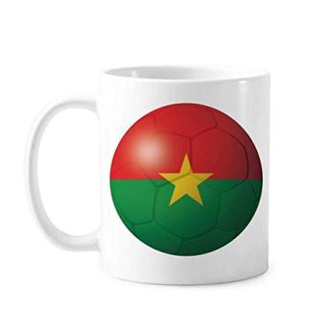 Imagem de Burkina Faso Caneca de futebol com a bandeira nacional de cerâmica café xícara de porcelana louça