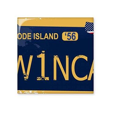 Imagem de Placa de licença EUA número de carro americano azulejo de cerâmica brilhante decalque pedra adornada tijolo vitrificado