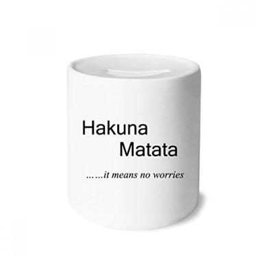 Imagem de DIYthinker Caixa para moedas de cerâmica com citação No Worries