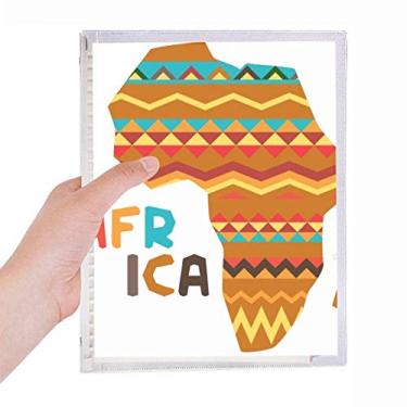Imagem de Caderno de listras com mapa africano extravagante folha solta diário recarregável de papelaria