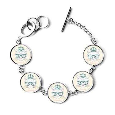 Imagem de DIYthinker Coroa de óculos de sol com pingente de princesa e gato branco