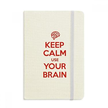 Imagem de Caderno com frases Keep Calm Use Your Brain preto oficial de tecido rígido diário clássico