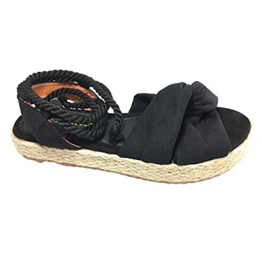 Imagem de Sandália Corda Amarrar Na Perna Mermaids Queen Cor Preto (36)