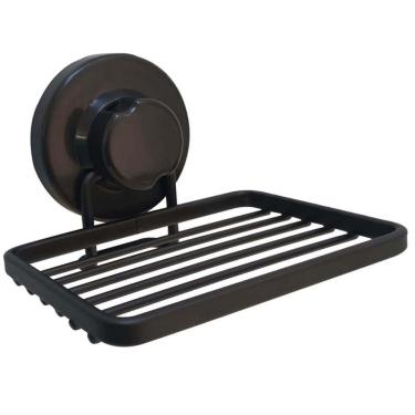 Imagem de Suporte Porta Sabonete Saboneteira de Parede Preta Com Ventosa Faciliti para Banheiro S...