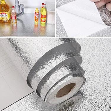 Imagem de Forro Protetor Adesivo para Gavetas Armários Cozinha Bancada Manta Impermeável Alumínio 25metros x 40cm (Relevos)