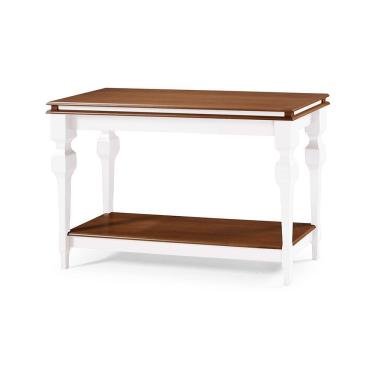 Imagem de Aparador para Sala e Divisor de Ambiente com 1 Prateleira 2004 Manchester Linz Móveis - Branco/Imbuia