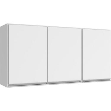 Imagem de Armário Aéreo 3 Porta 120cm com Prateleira Evidence Cor Branco - Poliman Móveis