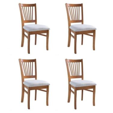 Imagem de Kit 4 Cadeiras De Madeira Maciça Para Sala De Jantar Valência M19 Mel/