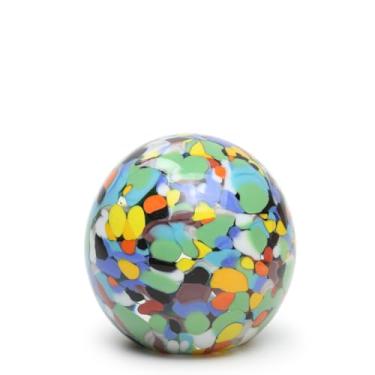 Imagem de Peso Multicor Grande Bola Colorido Murano Cristais Cadoro