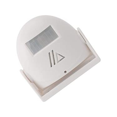 Imagem de Bettomshin Campainha de porta Welcome Sensor de entrada de campainha de plástico com sinos campainha de aviso de boas-vindas e saudações 5301 branca 1 peça