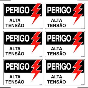 Imagem de Combo 6 Placas De Sinalização Perigo Alta Tensão 30X20 Ekomunike - S-217 F9e