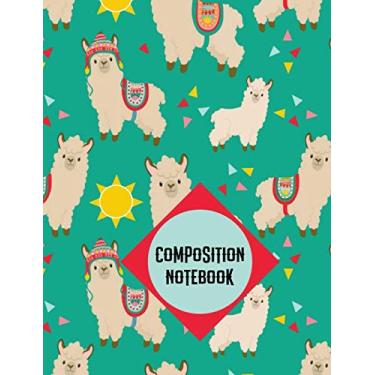 Imagem de Caderno de composição: Caderno de lhama Diário pautado na faculdade - Agenda de volta às aulas Presente Alunos Professores Meninos Meninas 100 folhas - Item adicional