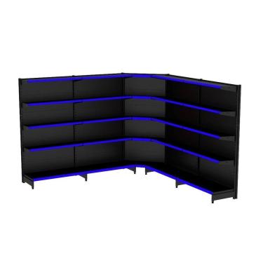 Imagem de Gondola Parede 170 Fit Ate 4 Metros 1 Canto Preto 25b Pe Azu