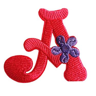 Imagem de 5 Pçs Patches de letras de chenille adesivos de ferro em remendos de letras universitárias com glitter bordado patch costurado em remendos para roupas chapéu camisa bolsa (rosa choque, A)