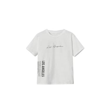 Imagem de SOLY HUX Camisetas estampadas para meninos camisetas com estampa floral manga curta gola redonda verão roupas, Letra gráfica branca, 14 Anos