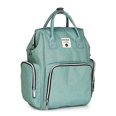 Imagem de UARERISE Mochila para fraldas, bolsa de fraldas grande para gestantes, mochila de viagem para mamãe, bolsos isolados, resistente à água, Verde, Large