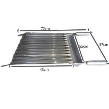 Imagem de Grelha de inox argentina  55X45CM - ARTEINOXX