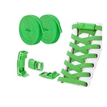 Imagem de Lock Shoe Laces Elastic No Tie Shoelaces Sneakers Shoelace Kids Adult Rubber Band Laces One Size Fits All Shoes(GREEN)