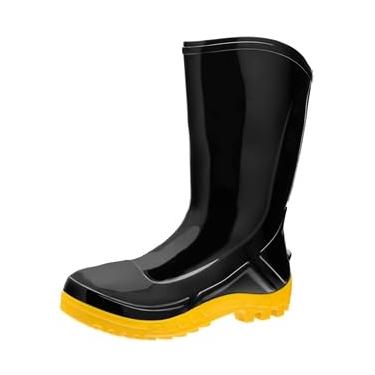 Imagem de Bota Pvc Solado Amarelo Cano Medio Preto C Forro 40