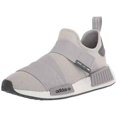 Imagem de adidas Tênis feminino sem cadarço NMD R1, Cinza/branco/cinza, 41