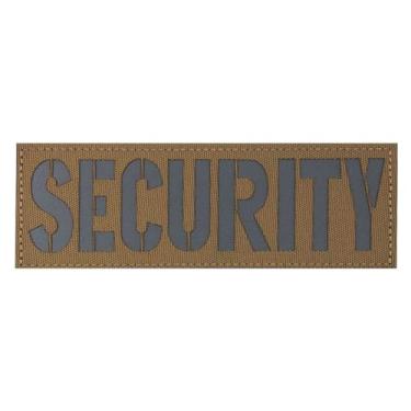 Imagem de uuKen Patch tático de guarda de segurança refletivo com corte a laser 15 x 5 cm para mochila de colete tático do departamento de oficial de segurança (RF Coyote Tan, M 15 cm × 2")
