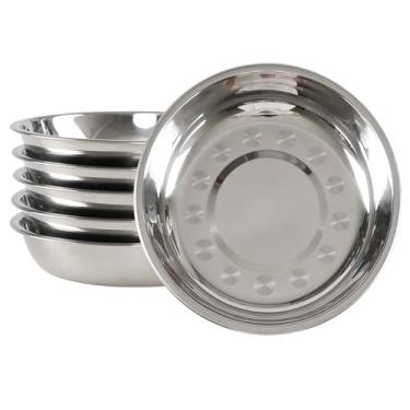 Imagem de Zopnny Pacote com 4 pratos grandes redondos para acampamento, conjunto de pratos de jantar de aço inoxidável
