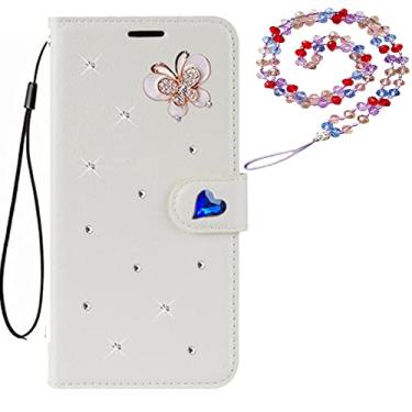 Imagem de Capa para Xiaomi Poco X4 Pro 5G, carteira de couro brilhante, capa protetora para celular e alça de pescoço [suporte] [compartimentos para cartões] [fecho magnético] para Xiaomi Poco X4 Pro 5G capa de