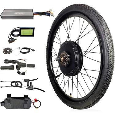 Imagem de Kit de conversão de bicicleta elétrica 48V 1500W, 26" 27.5" 29" Roda traseira dianteira Kit de conversão de motor de bicicleta elétrica E-Bike Cycling Hub, traseiro 26