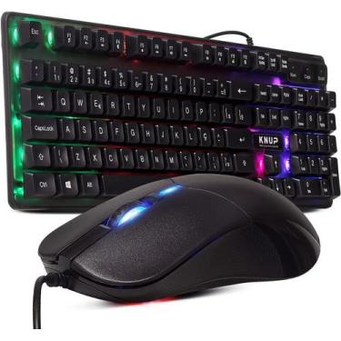 Imagem de Kit Teclado e Mouse c/Fio Gamer USB RGB TE118 - Knup