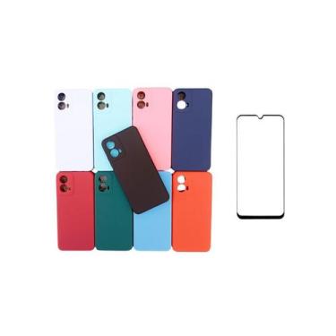 Imagem de Kit Capa Case + Película Vidro Compatível Para Moto G34 - DB, Preto
