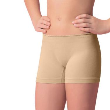 Imagem de Calcinha Boxer Sem Costura Infantil Juvenil Selene Feminina, Chocolate