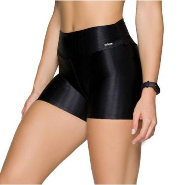 Imagem de Short Efeito 3D Selene Esportivo Básico Feminino, Preto, GG