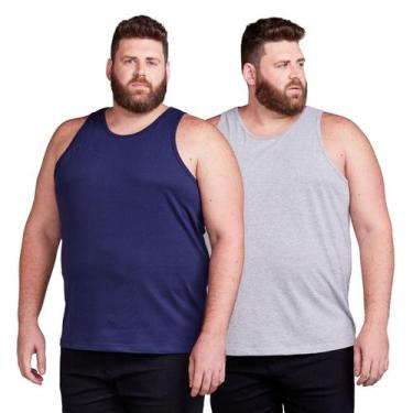 Imagem de Kit 2 Camisas Regatas Plus Size Masculina 100% Algodão - DAZE MODAS, G