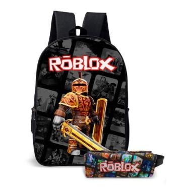 Imagem de Kit Mochila com Estojo Escolar Infantil do Roblox Menino e Menina  - U