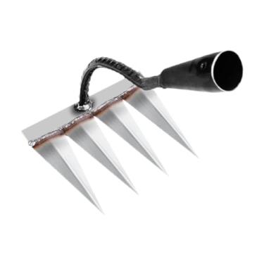 Imagem de Nishiyuenyi Jardim Enxada Capina Ancinho Afiado Resistente Jardim Ancinho de Mão Jardim Capina Ferramenta para Agricultura Vegetal Soltar Escavação, com 4 dentes