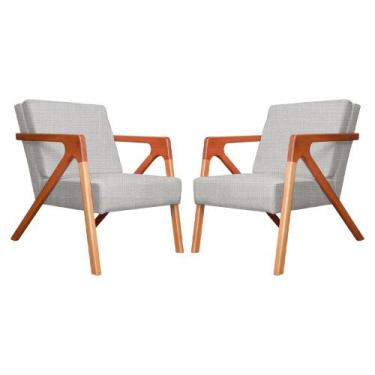 Imagem de Kit 02 Poltronas Decorativas Monalisa para Sala Linho Cores - DS Estof