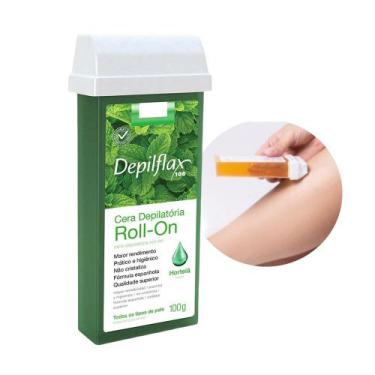 Imagem de Refil Cera para Depilação Roll On Quente Menta Hortelã Depilatória 100