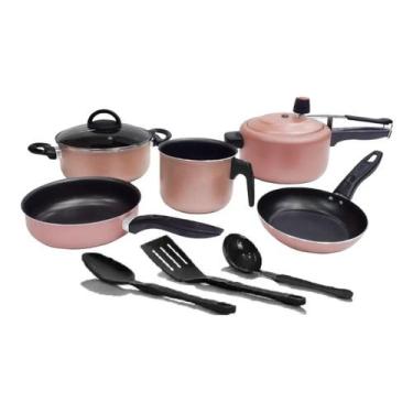 Imagem de Conjunto de panelas antiasderente champanhe com pp 3 litros - Marpal