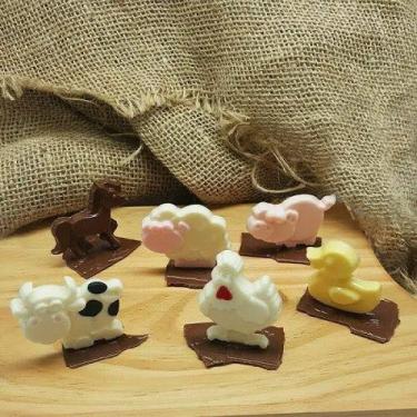 Imagem de 2 Formas de Acetato Animais Fazendinha Cavalo Galinha Pato - BWB Embal