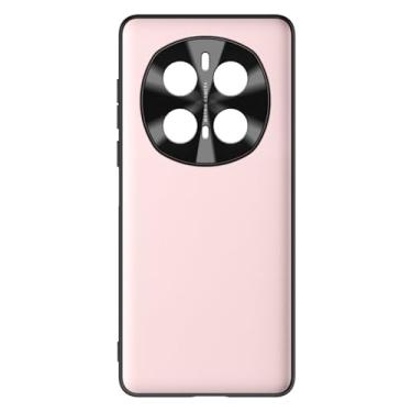 Imagem de POYUFRG Capa de couro liso para Honor Magic 7 Pro/7, capa de telefone com proteção de lente, capa de proteção contra choque ultra fina e leve, rosa, 7