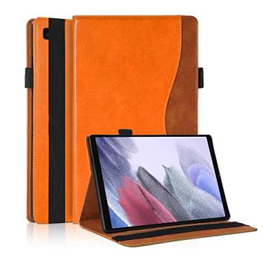 Imagem de TIPOYOROO Capa para Samsung Galaxy Tab A7 Lite 8,7" 2021 Capa SM-T220 / T225 Bussiness Premium PU Couro Folio Stand Cover Flip Shell com Slot para Cartão para Tablet Galaxy Tab A7 Lite 8,7" - Laranja